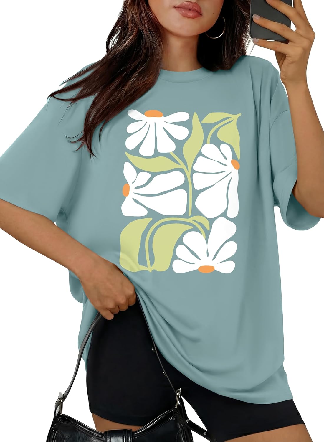 Women's Oversized Wildflower Graphic Crew Neck Summer - Adult & Kids T-Shirts, Sweatshirts & Hoodies apparel design preview 1