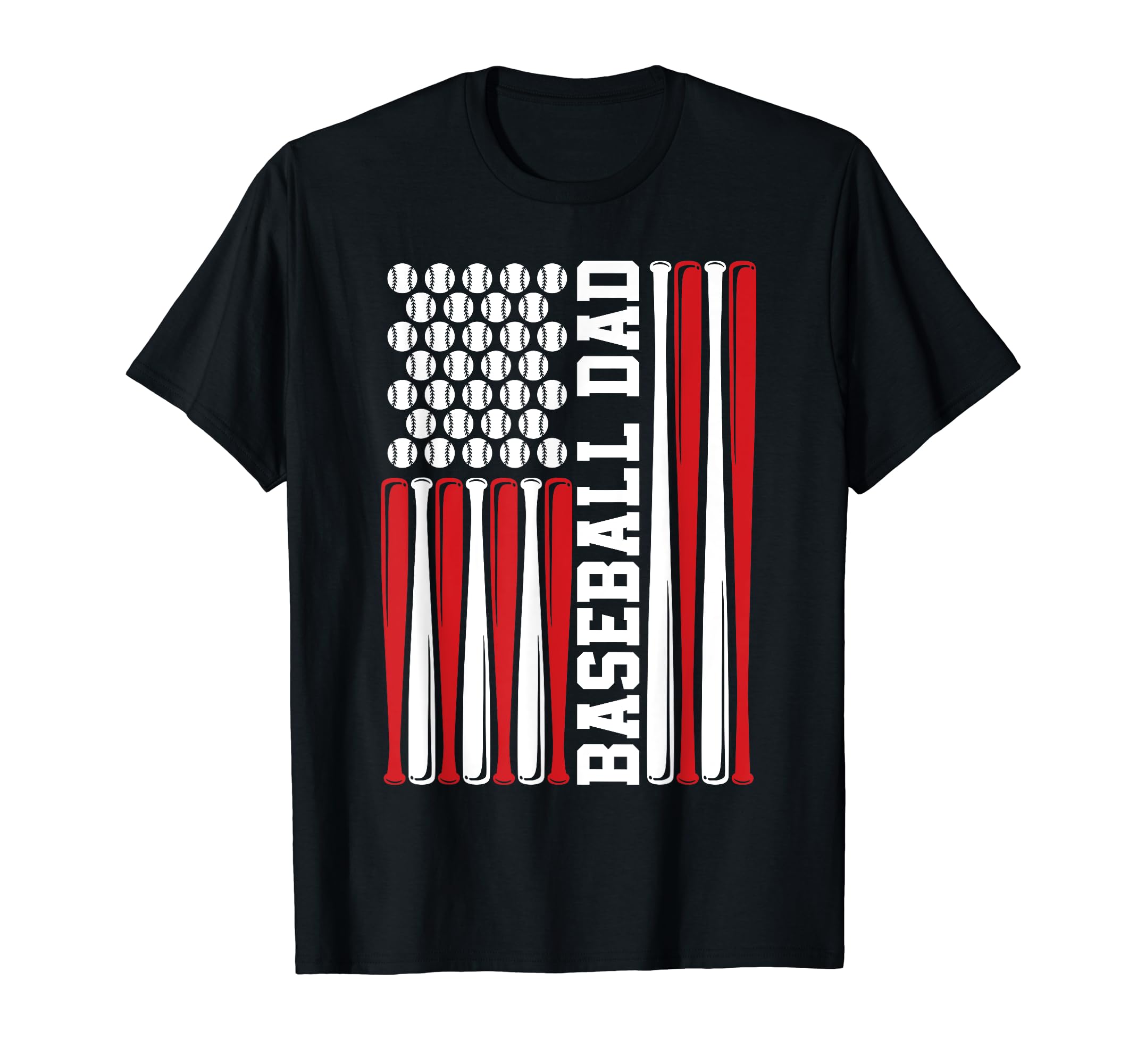 Baseball Dad American Flag 4Th July T-Shirt - Fun Novelty Design Unisex - T-Shirt, Sweatshirt, Hoodie