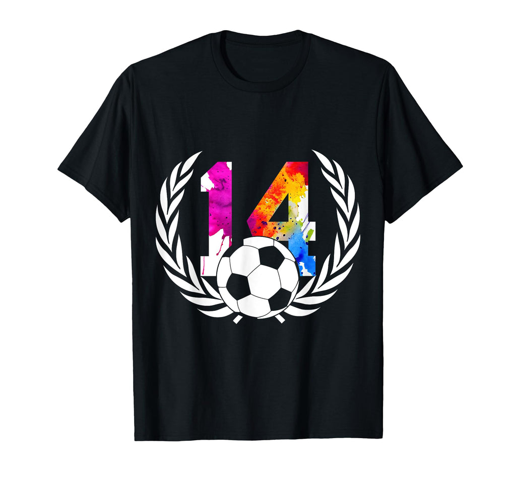 Number 14 Years Soccer 14Th Birthday T-Shirt - Novelty Apparel Unisex - T-Shirt, Sweatshirt, Hoodie
