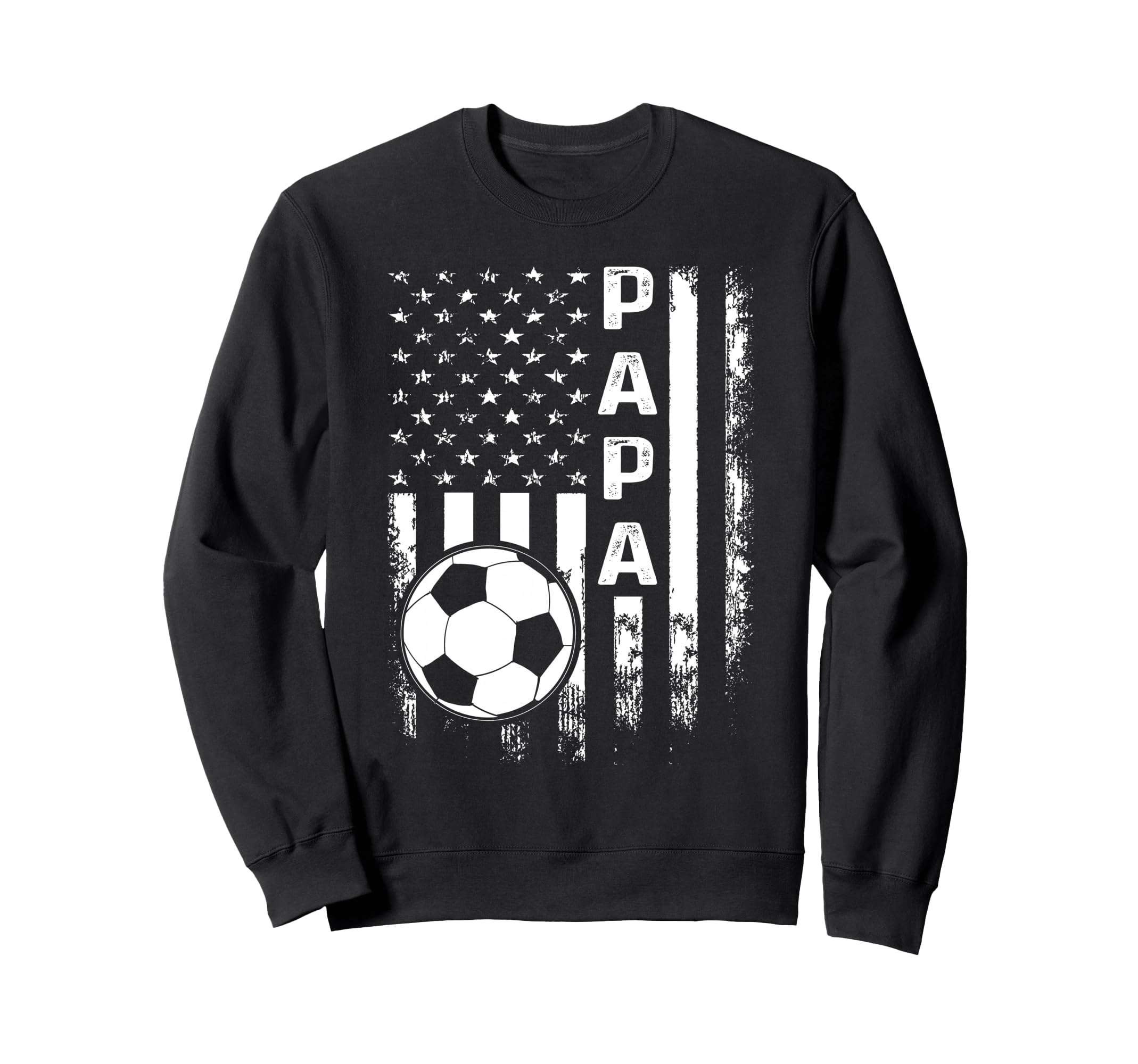 Soccer Papa American Flag Sweatshirt - Graphic Print Unisex - T-Shirt, Sweatshirt, Hoodie