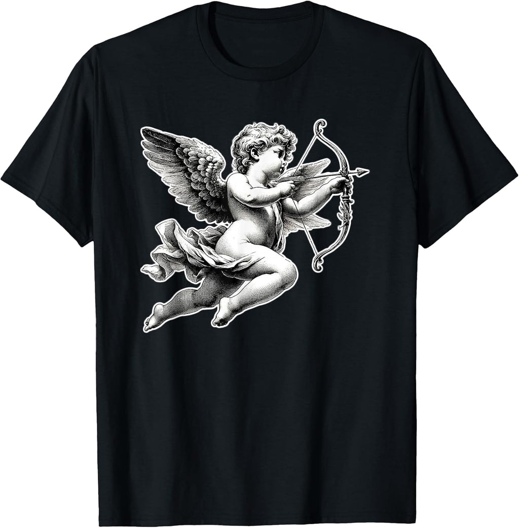 Cupid Angel Cherub Blackwork Women's Classic Fit - Adult & Kids T-Shirts, Sweatshirts & Hoodies apparel design preview 1
