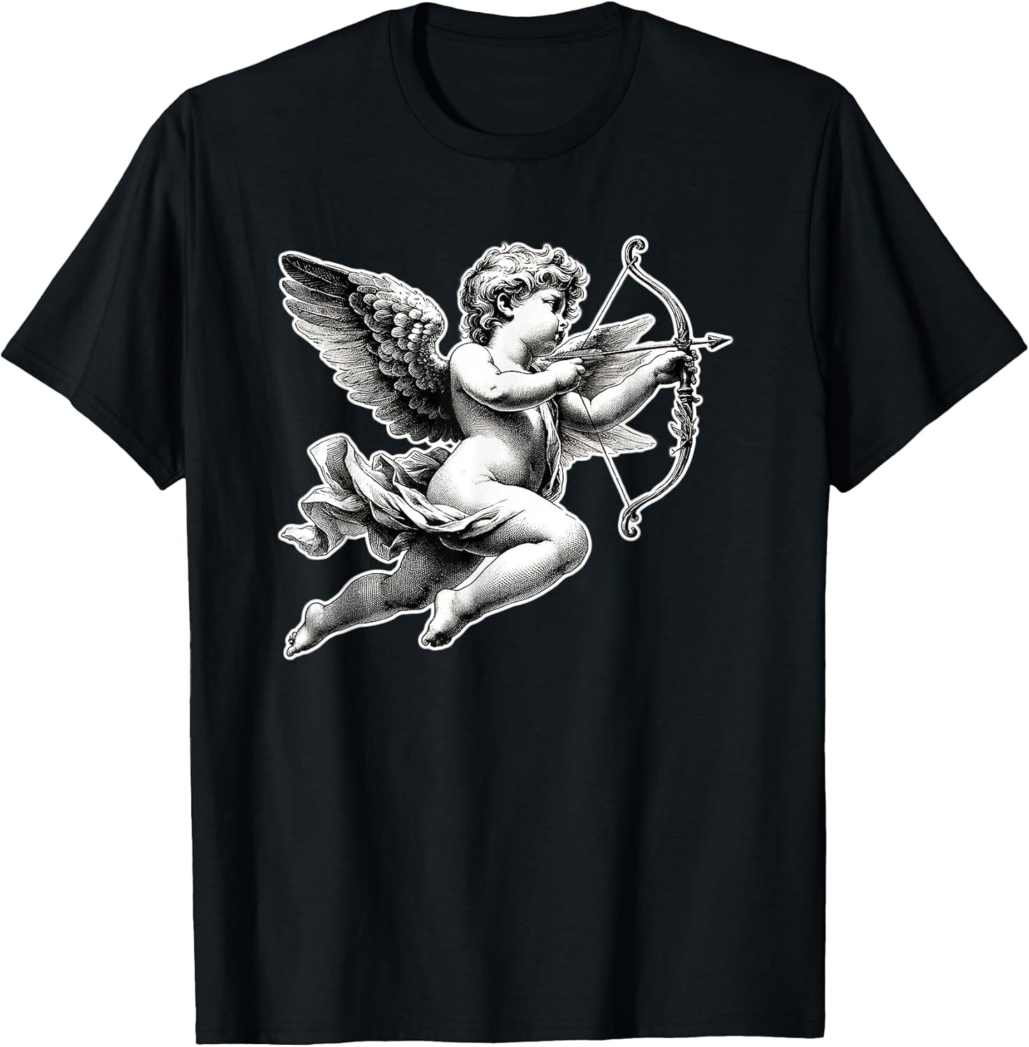 Cupid Angel Cherub Blackwork Women's Classic Fit - Adult & Kids T-Shirts, Sweatshirts & Hoodies apparel design preview 1