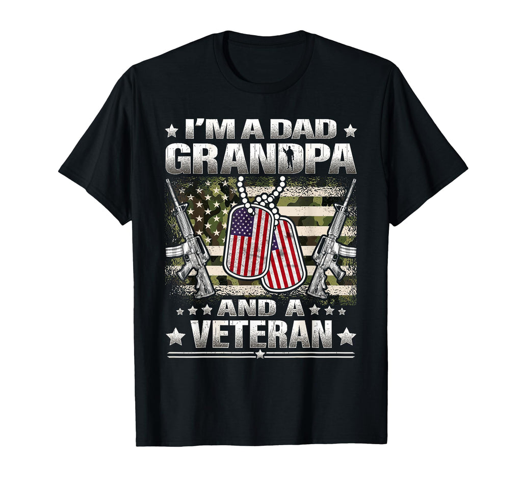 Im Dad Grandpa And Veteran Camo American T-Shirt - Trendy Graphic Unisex - T-Shirt, Sweatshirt, Hoodie