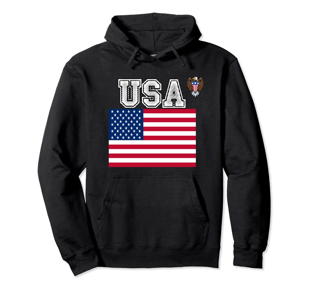 Usa America Soccer Jersey Flag Football Hoodie - Custom Art Print Unisex - T-Shirt, Sweatshirt, Hoodie