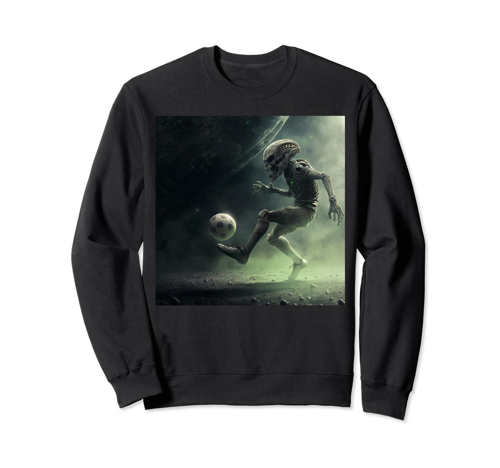 Alien Playing Soccer Space Sweatshirt - Custom Art Print Men Women - T-Shirt, Sweatshirt, Hoodie