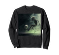 Alien Playing Soccer Space Sweatshirt - Custom Art Print Men Women - T-Shirt, Sweatshirt, Hoodie