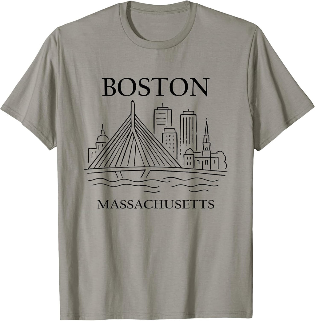 Boston United States Minimalist City Travel Souvenir - Adult & Kids T-Shirts, Sweatshirts & Hoodies apparel design preview 1