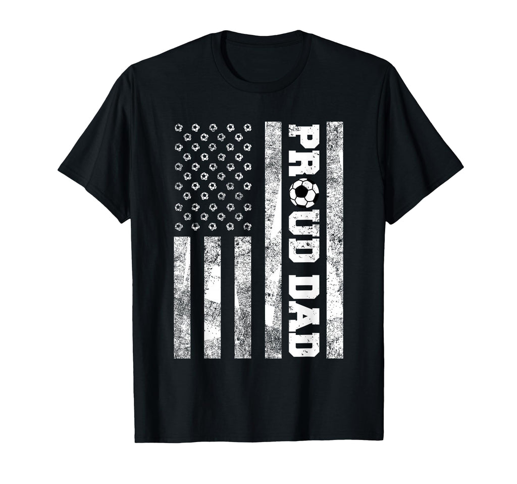 Proud Dad American Distressed Flag T-Shirt - Novelty Apparel for Adults - T-Shirt, Sweatshirt, Hoodie