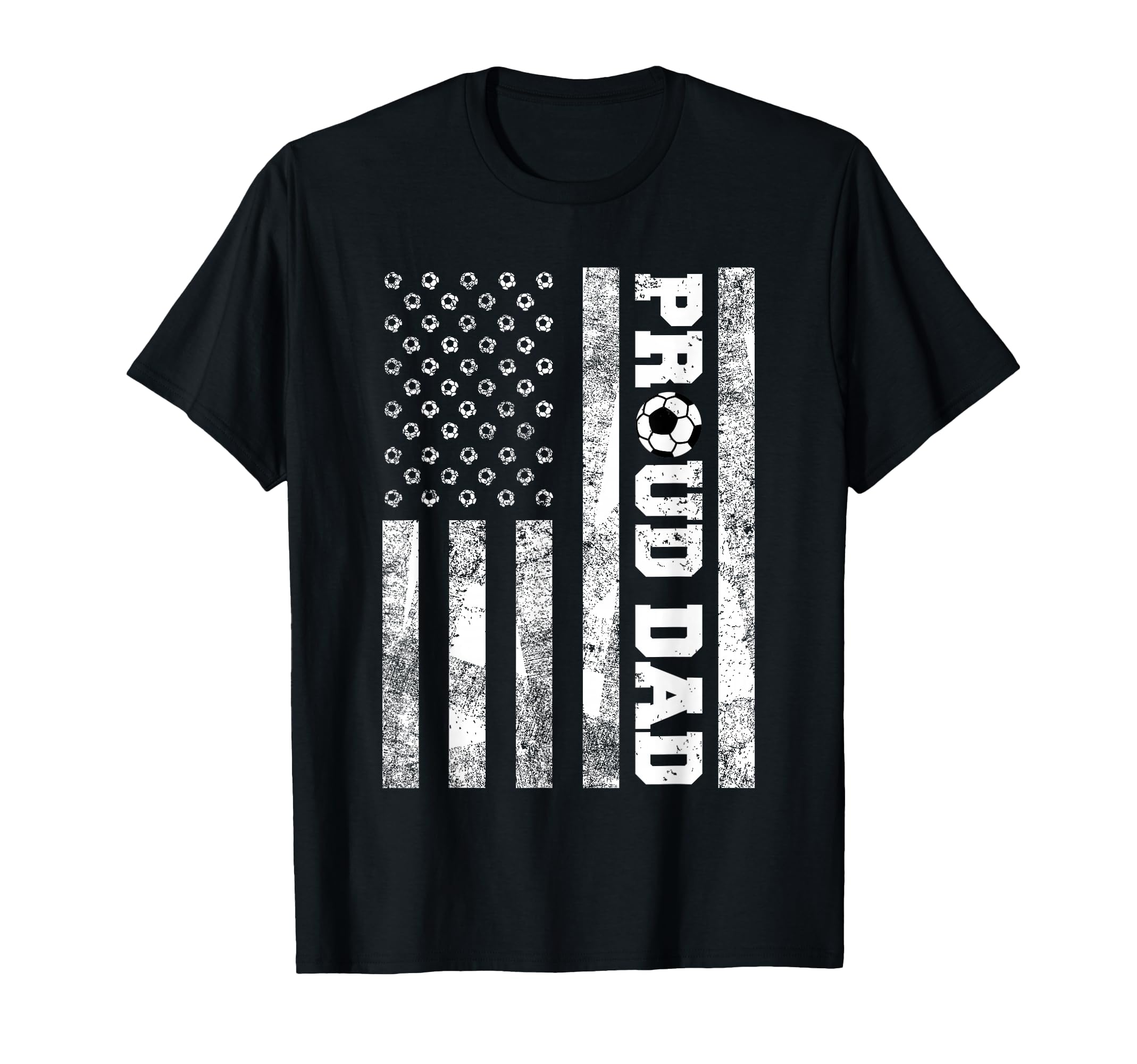 Proud Dad American Distressed Flag T-Shirt - Novelty Apparel for Adults - T-Shirt, Sweatshirt, Hoodie
