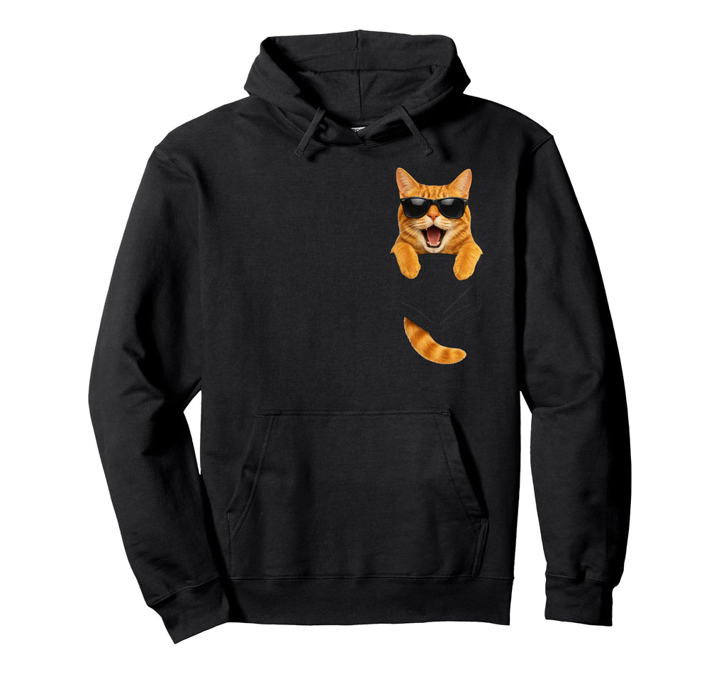 Tabby Cat Pocket Funny Gifts Cat Mom Cat Hoodie - Trendy Graphic Men Women - T-Shirt, Sweatshirt, Hoodie