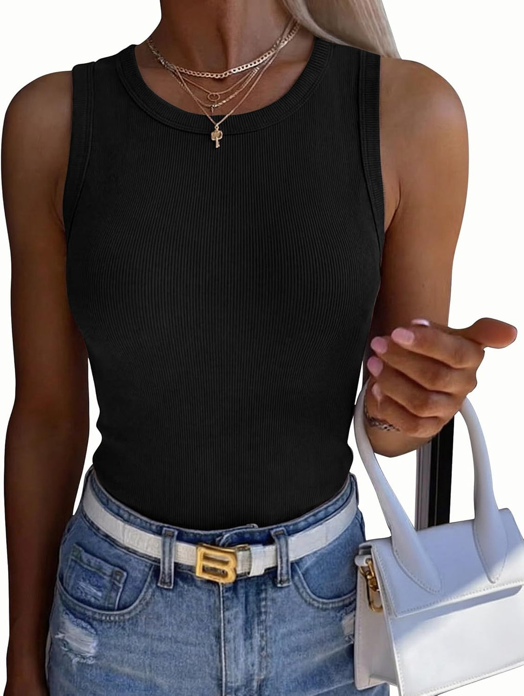 Womens Sleeveless Crewneck Ribbed Tank Tops Casual - Adult & Kids T-Shirts, Sweatshirts & Hoodies apparel design preview 1