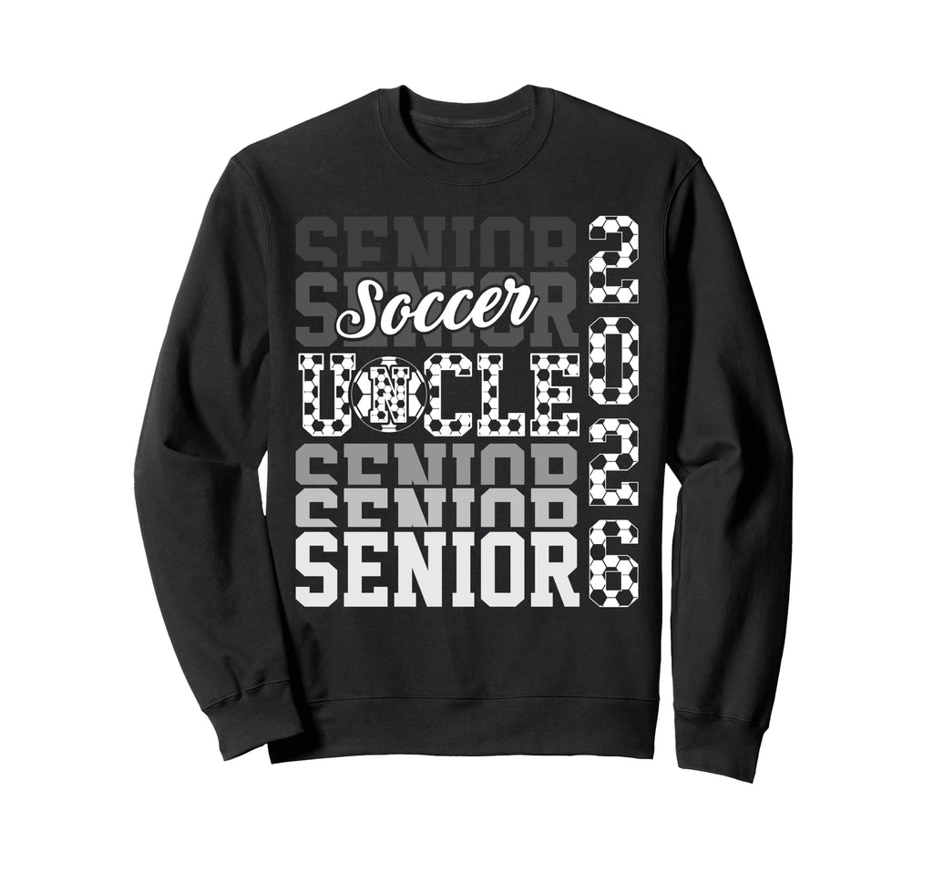 2026 Soccer Senior Uncle Graduation Sweatshirt - Graphic Print for Adults - T-Shirt, Sweatshirt, Hoodie