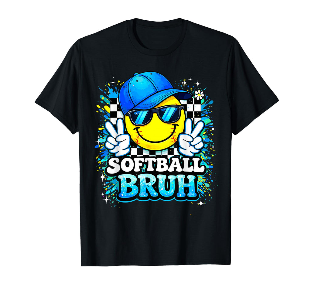 Peace Groovy Softball Dad Game T-Shirt - Casual Everyday Wear Men Women - T-Shirt, Sweatshirt, Hoodie