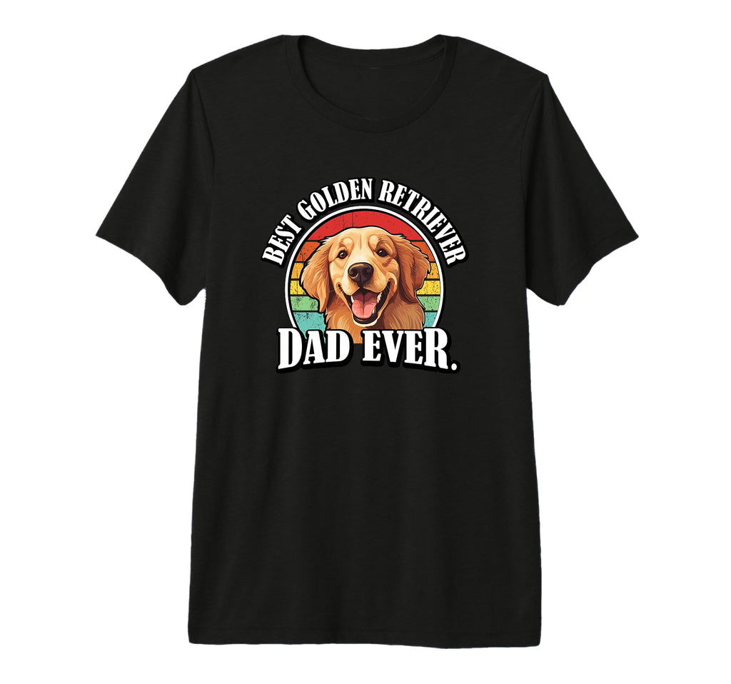 Mens Best Dad Golden Retriever Lover Tri T-Shirt - Unique Graphic Unisex - T-Shirt, Sweatshirt, Hoodie