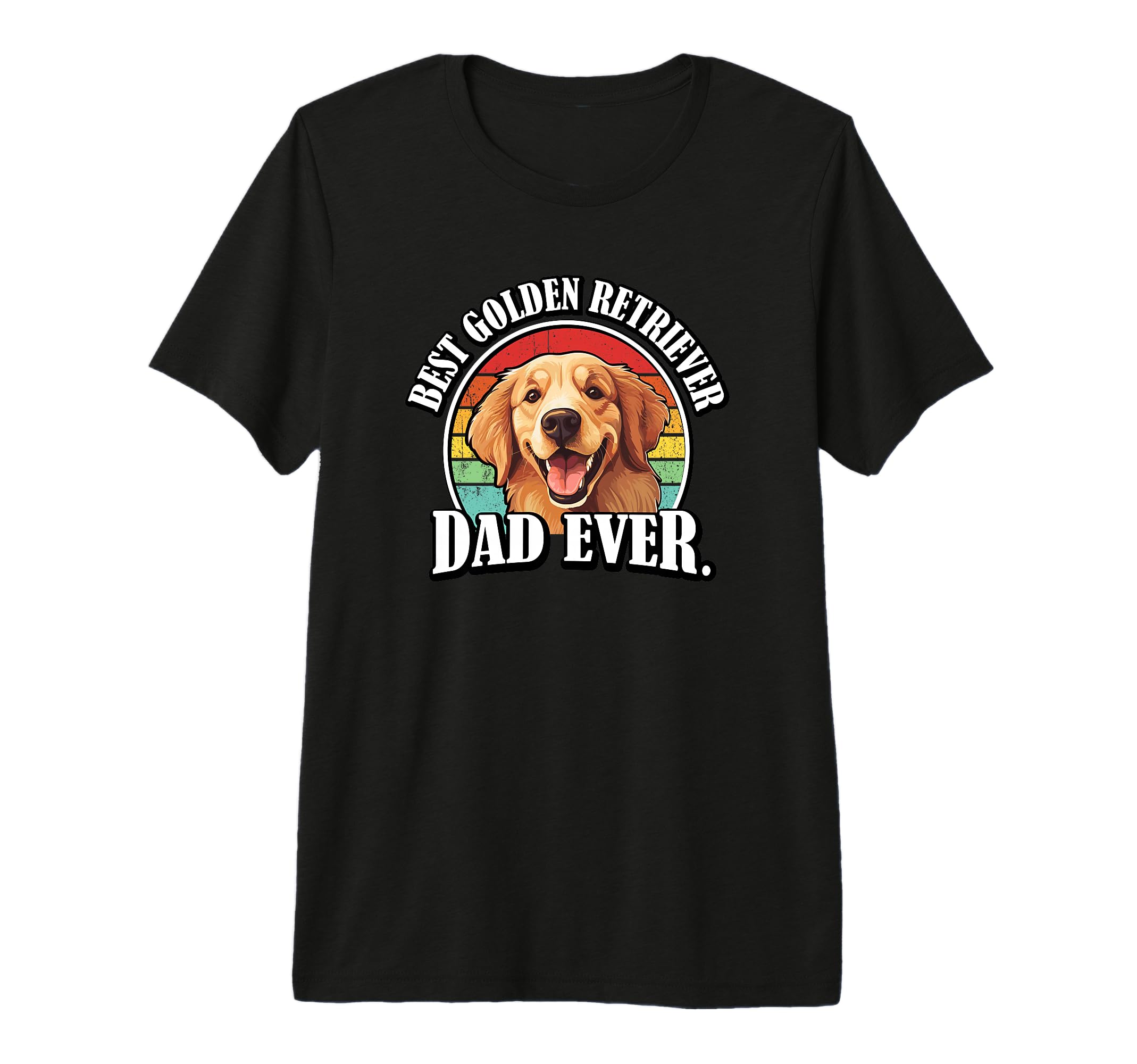 Mens Best Dad Golden Retriever Lover Tri T-Shirt - Unique Graphic Unisex - T-Shirt, Sweatshirt, Hoodie