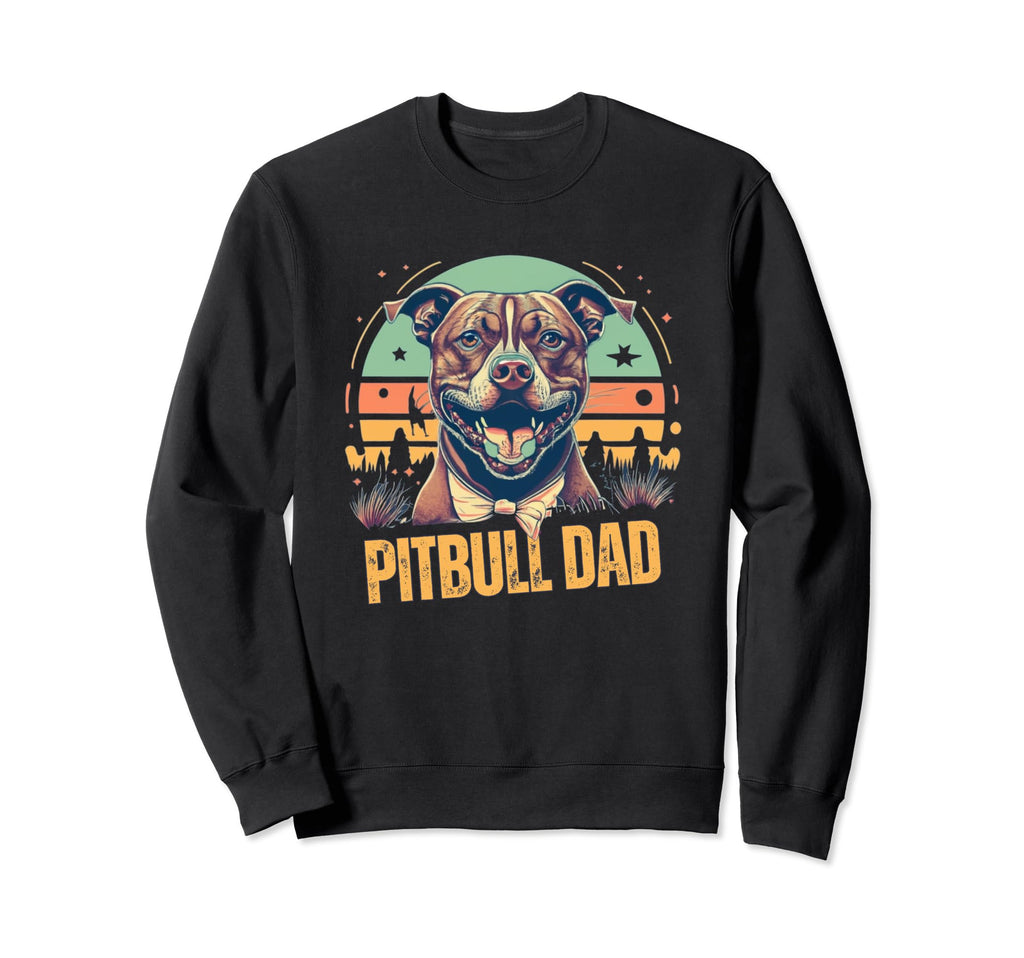 Pitbull Dad Cooler Funny Regular Sweatshirt - Custom Art Print Men Women - T-Shirt, Sweatshirt, Hoodie