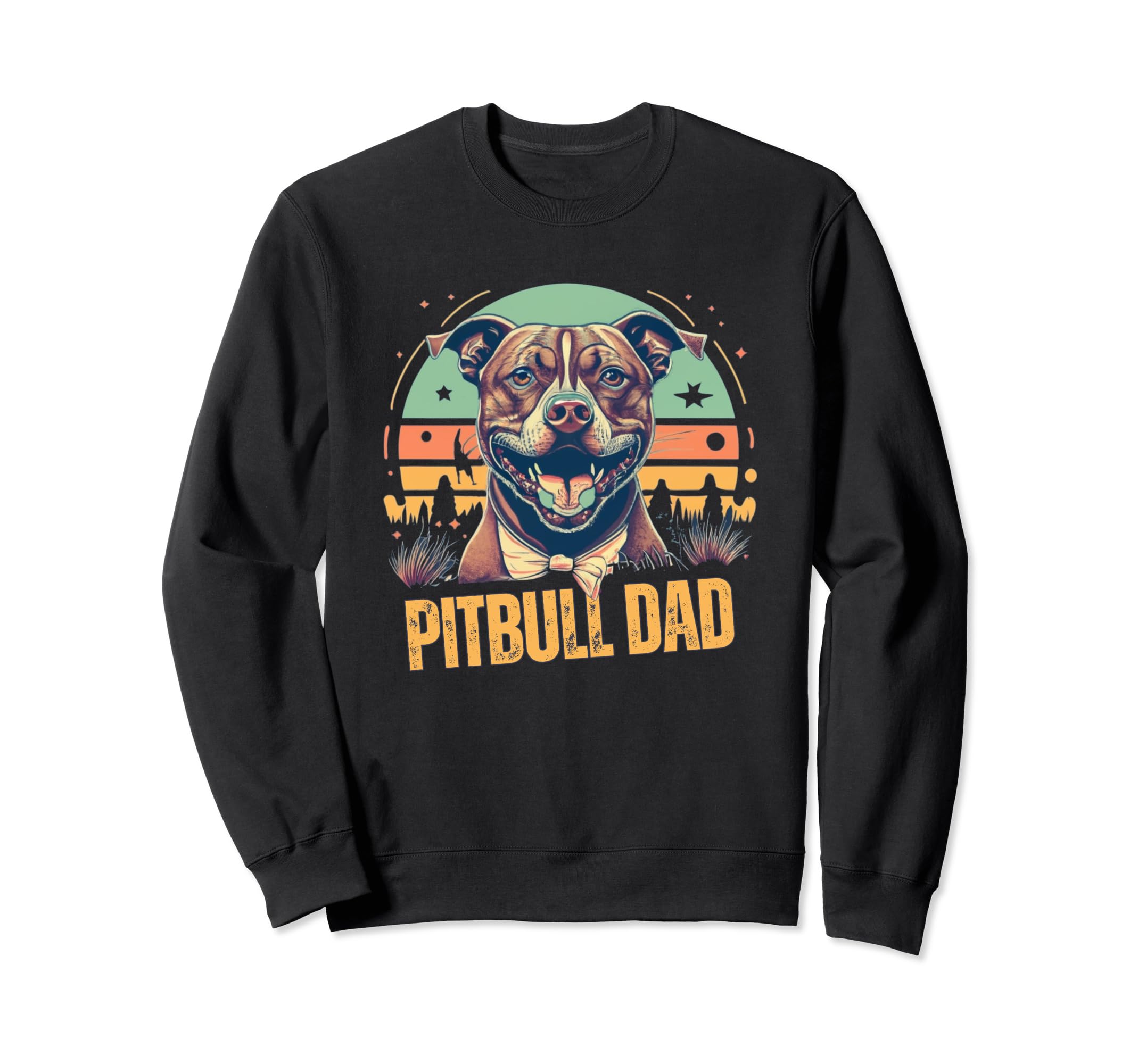 Pitbull Dad Cooler Funny Regular Sweatshirt - Custom Art Print Men Women - T-Shirt, Sweatshirt, Hoodie