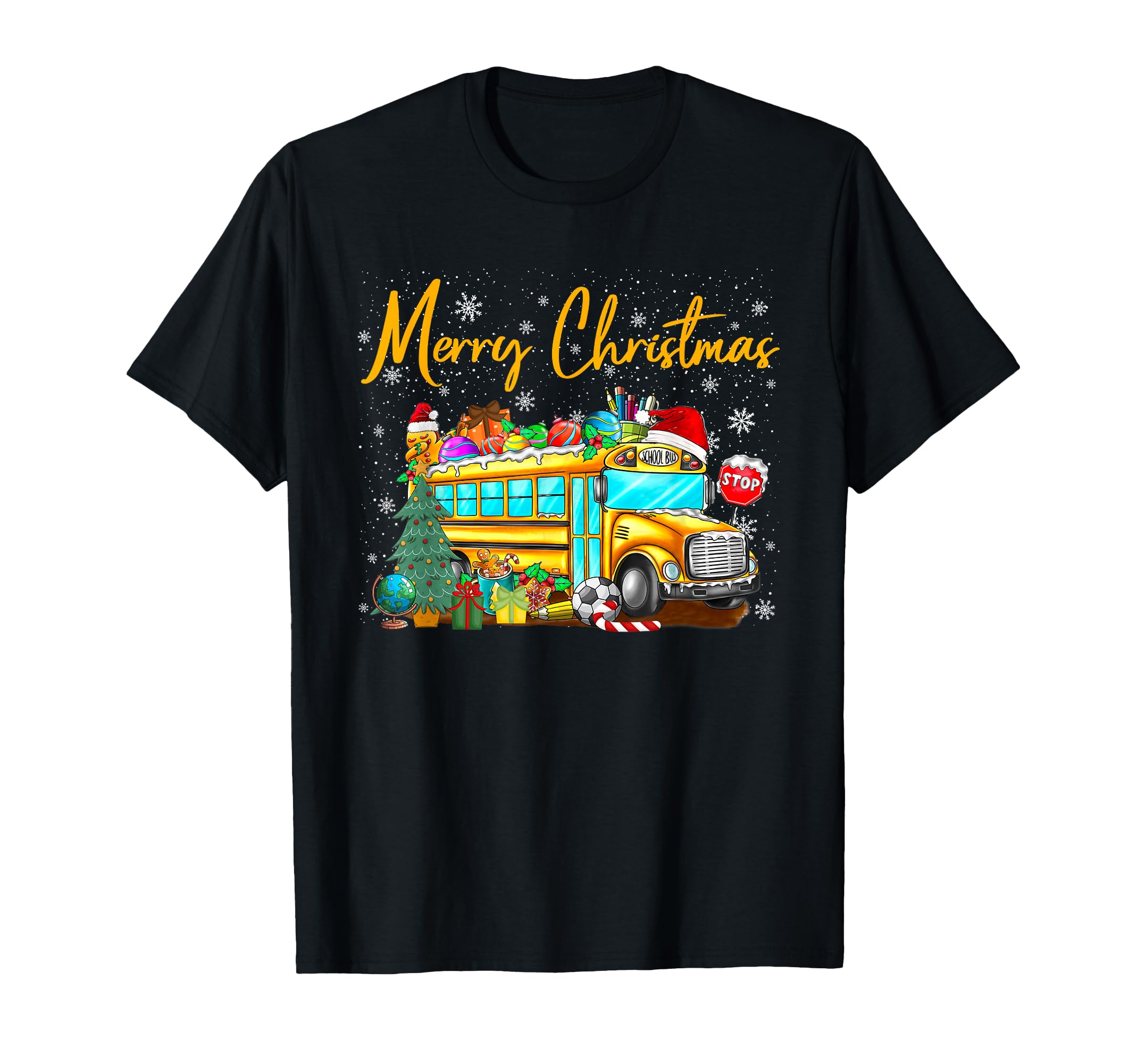 School Bus Driver Santa Hat T-Shirt - Casual Everyday Wear for Adults - T-Shirt, Sweatshirt, Hoodie