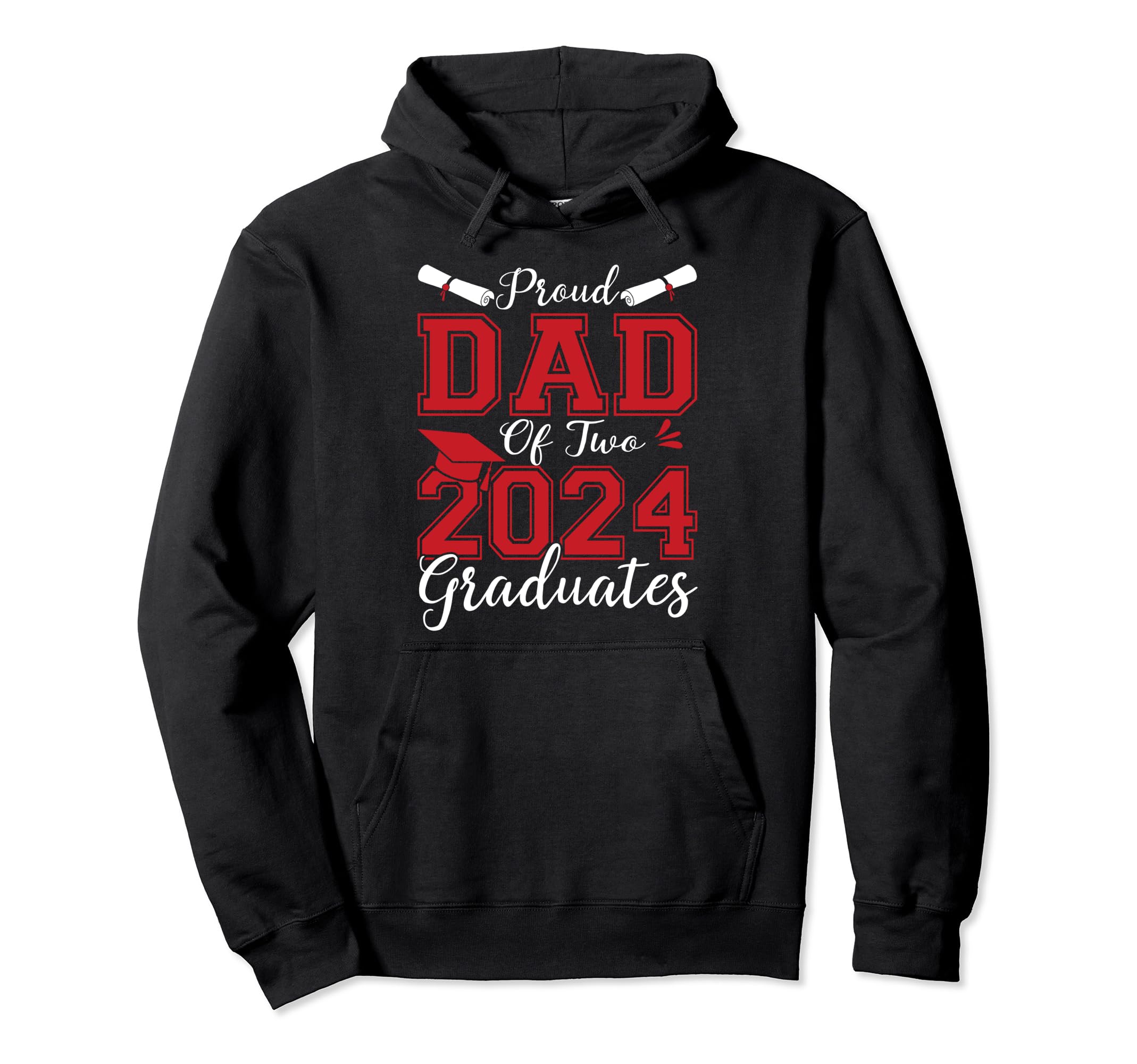 Dad Senior 2024 Proud Dad Two 2024 Hoodie - Novelty Apparel for Adults - T-Shirt, Sweatshirt, Hoodie