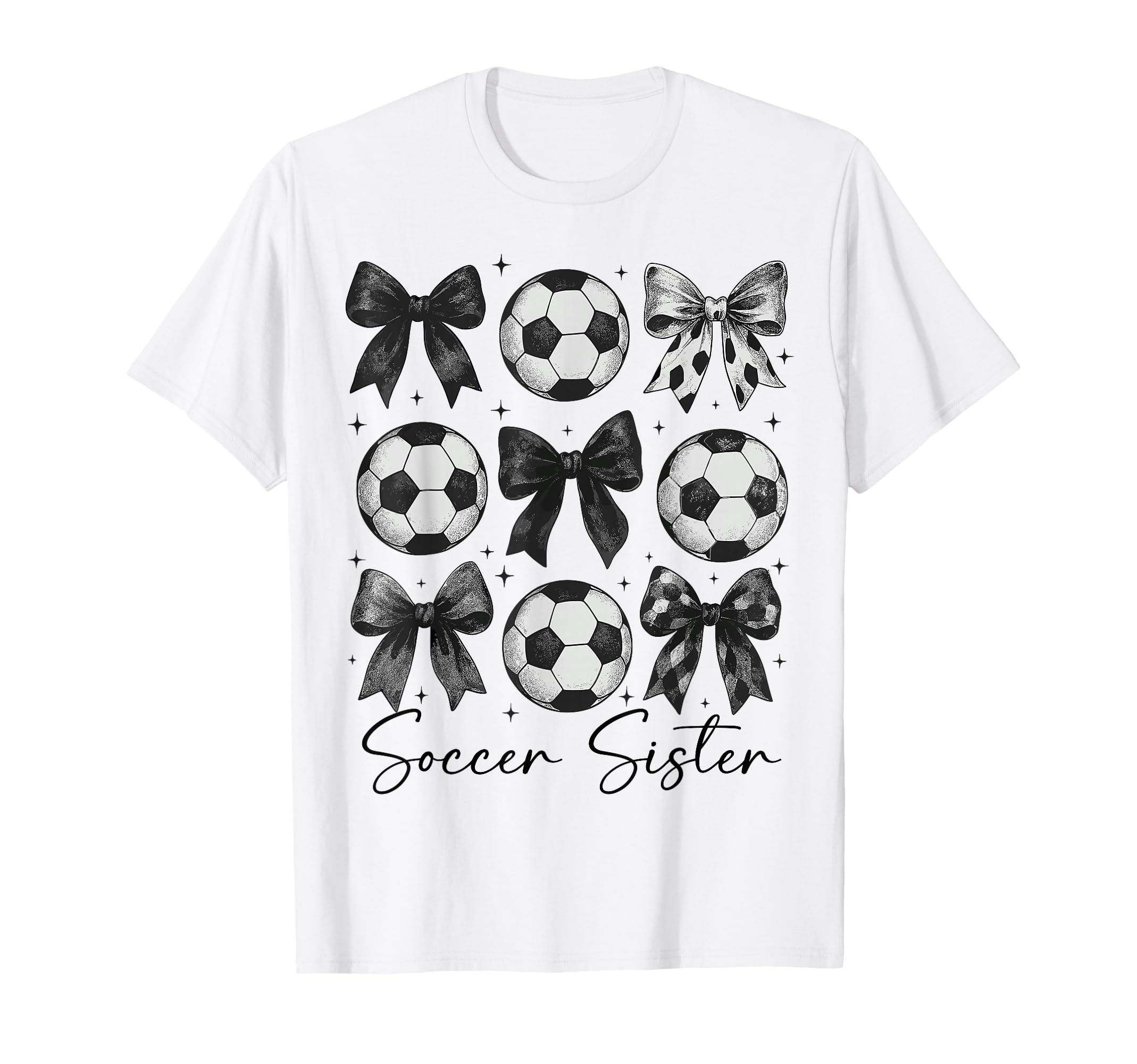 Soccer Sister Funny Coquette Bow Soccer T-Shirt - Trendy Graphic Men Women - T-Shirt, Sweatshirt, Hoodie