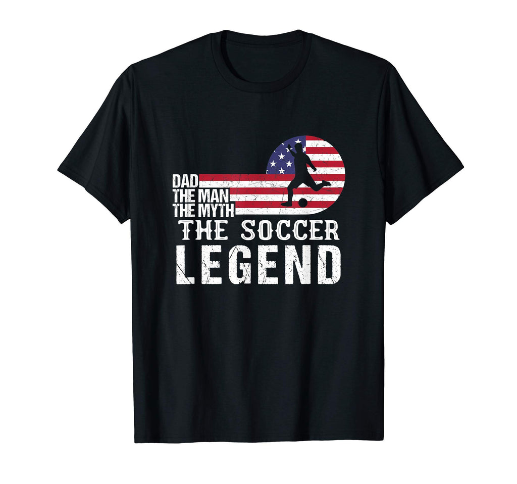 Mens Us Flag Soccer Dad Myth Legend T-Shirt - Minimalist Print for Adults - T-Shirt, Sweatshirt, Hoodie