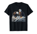 Bald Eagle Dad Mom Three Eaglet Chicks T-Shirt - Graphic Print Unisex - T-Shirt, Sweatshirt, Hoodie