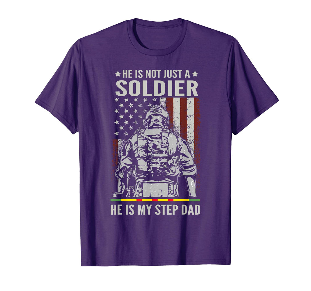 Not Just Soldier He Is My Step T-Shirt - Casual Everyday Wear for Adults - T-Shirt, Sweatshirt, Hoodie