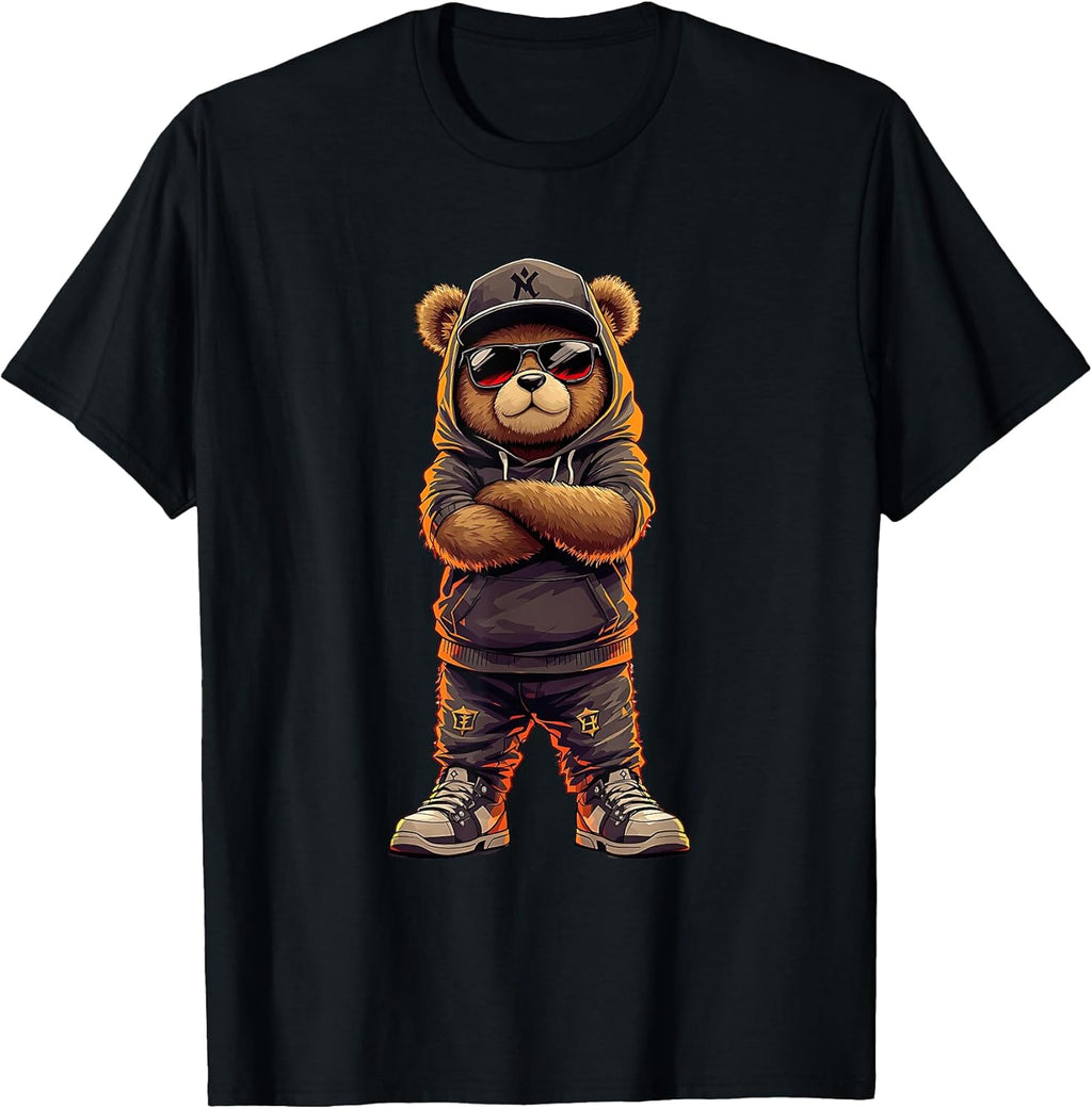 Cool Hip-Hop Teddy Rap Bear Streetwear Summer Design - Adult & Kids T-Shirts, Sweatshirts & Hoodies apparel design preview 1