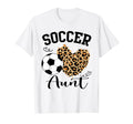 Soccer Aunt Heart Leopard Aunt Family T-Shirt - Streetwear Style Unisex - T-Shirt, Sweatshirt, Hoodie