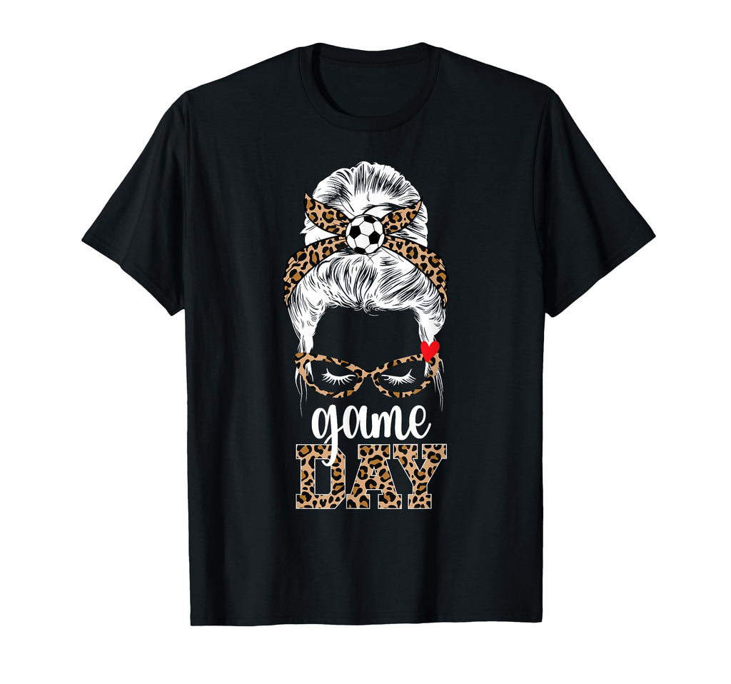 Soccer Game Day Messy Bun Game Day T-Shirt - Trendy Graphic Men Women - T-Shirt, Sweatshirt, Hoodie
