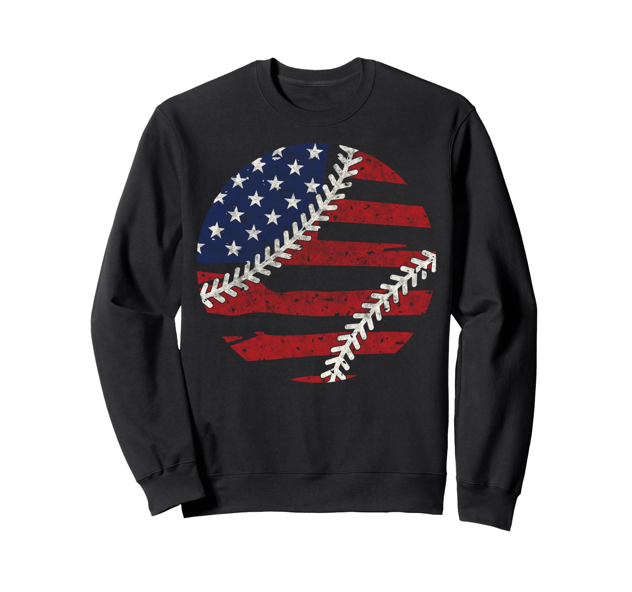 Baseball Us Flag Baseball Lover Dad Sweatshirt - Trendy Graphic Unisex - T-Shirt, Sweatshirt, Hoodie