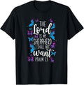 Christian Bible Verse Quote Butterfly Psalm 23 - Adult & Kids T-Shirts, Sweatshirts & Hoodies apparel design preview 1