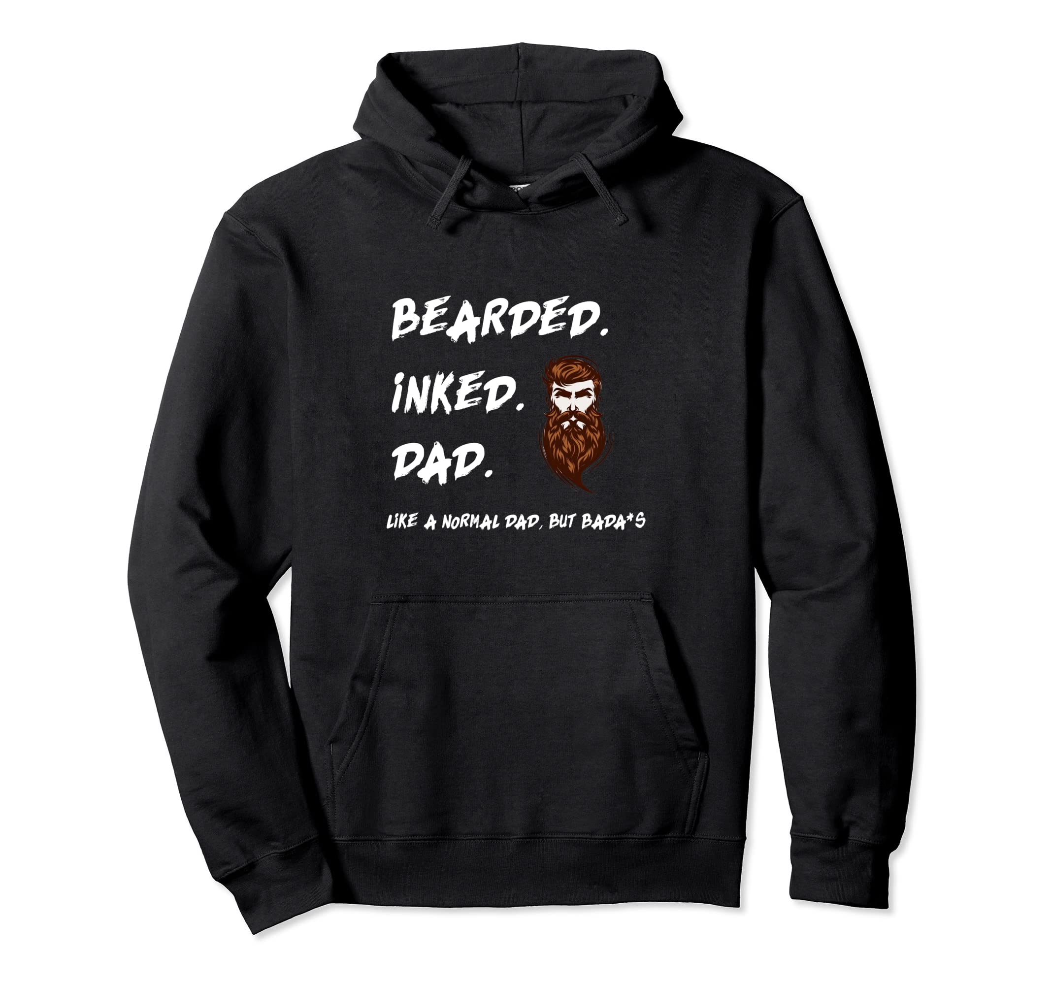Gift Dad Beard Gift Bearded Inked Dad Hoodie - Novelty Apparel Men Women - T-Shirt, Sweatshirt, Hoodie
