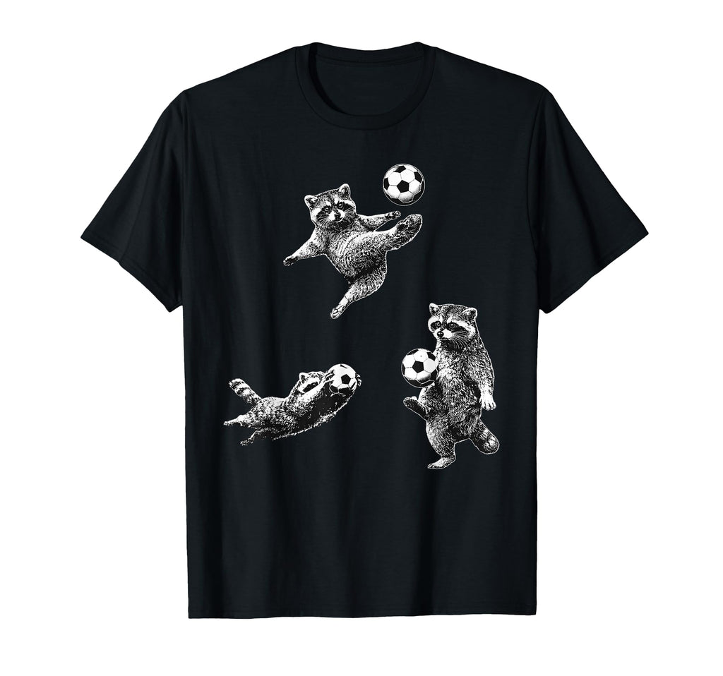 Funny Soccer Raccoon Sports T-Shirt - Aesthetic Graphic for Adults - T-Shirt, Sweatshirt, Hoodie