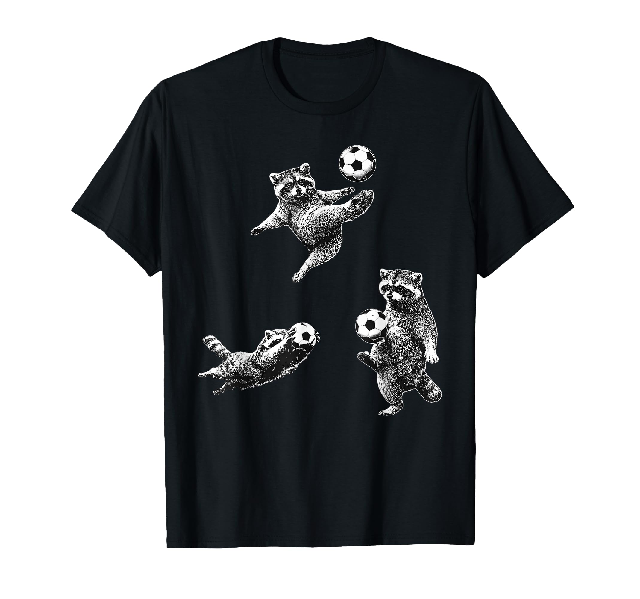 Funny Soccer Raccoon Sports T-Shirt - Aesthetic Graphic for Adults - T-Shirt, Sweatshirt, Hoodie