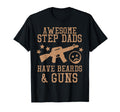 Awesome Step Dads Have Beards Guns T-Shirt - Aesthetic Graphic Unisex - T-Shirt, Sweatshirt, Hoodie