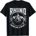 Rhino Grind Like a Beast Pushup Gym Motivation - Adult & Kids T-Shirts, Sweatshirts & Hoodies apparel design preview 1