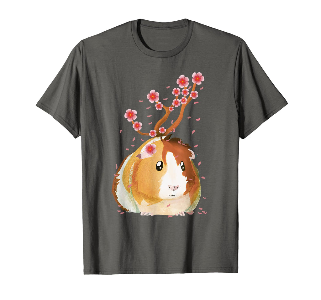 Guinea Pig Japanese Cherry Blossom Flower T-Shirt - Unique Graphic Unisex - T-Shirt, Sweatshirt, Hoodie