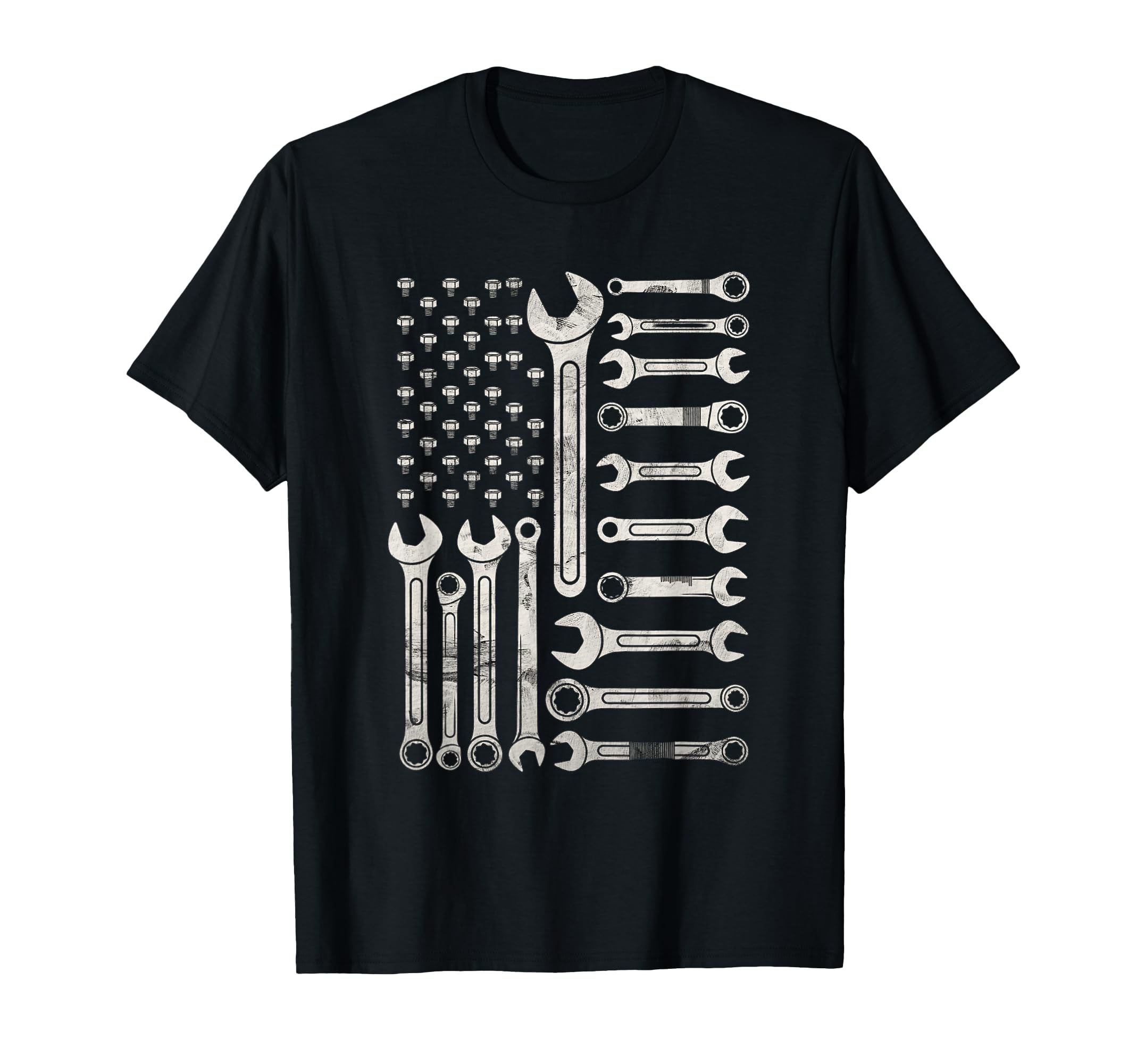 Patriotic Mechanic Flag Usa Car T-Shirt - Novelty Apparel Men Women - T-Shirt, Sweatshirt, Hoodie