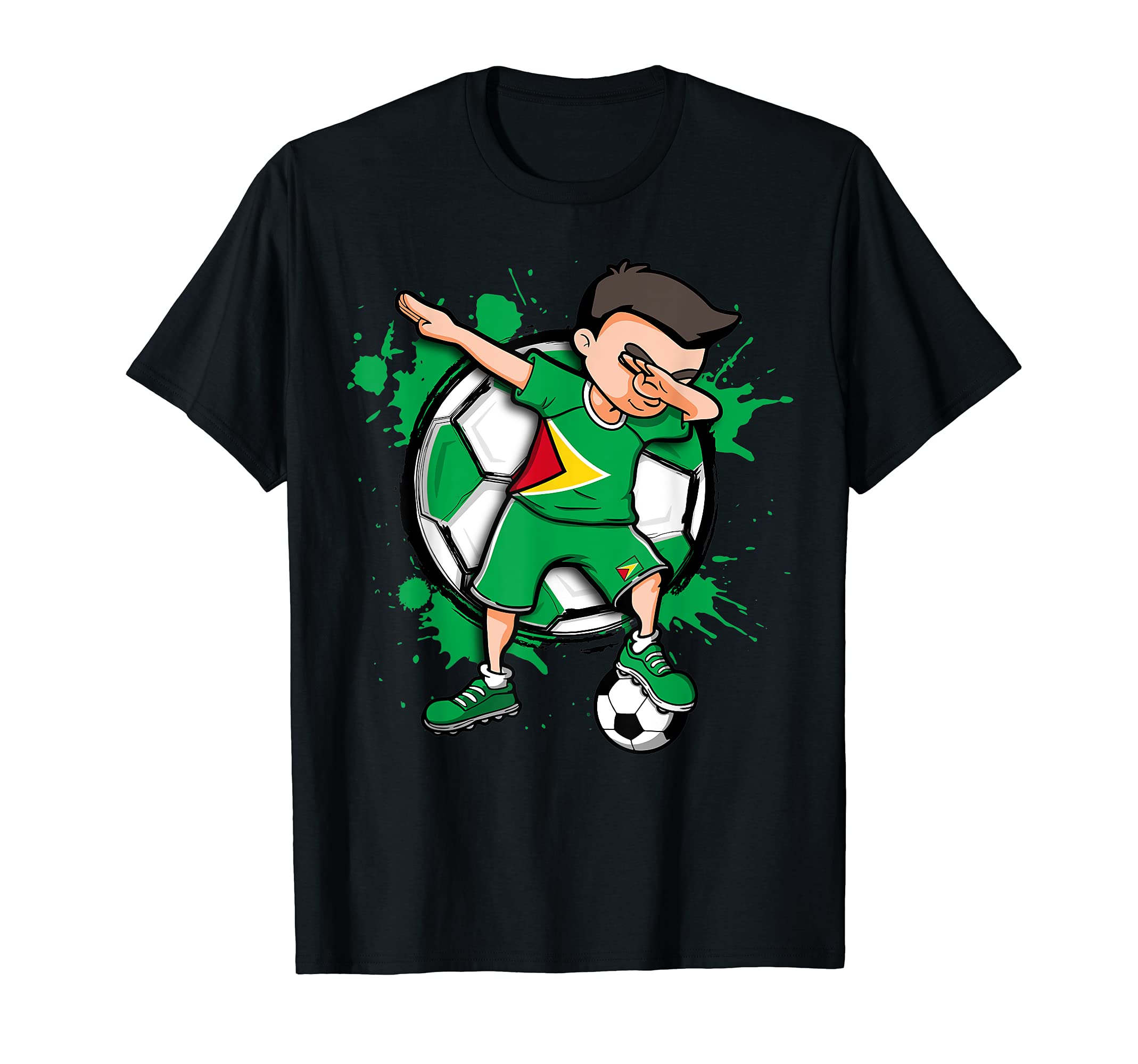 Dabbing Soccer Guyana Football Lovers T-Shirt - Novelty Apparel Men Women - T-Shirt, Sweatshirt, Hoodie
