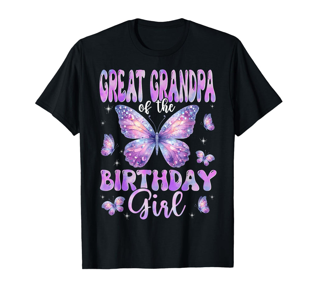 Great Grandpa Birthday Butterfly T-Shirt - Custom Art Print Men Women - T-Shirt, Sweatshirt, Hoodie