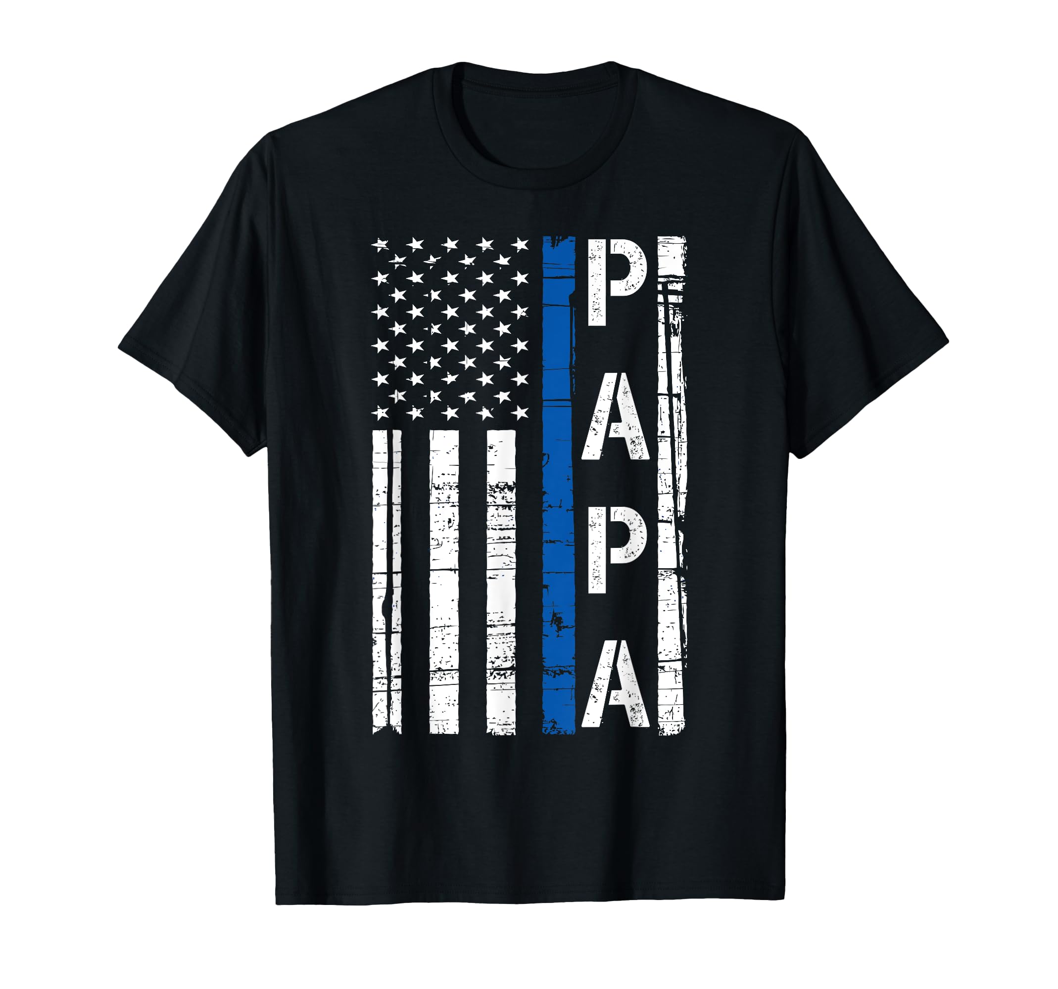 Mens Papa Thin Blue Line American T-Shirt - Fun Novelty Design Men Women - T-Shirt, Sweatshirt, Hoodie