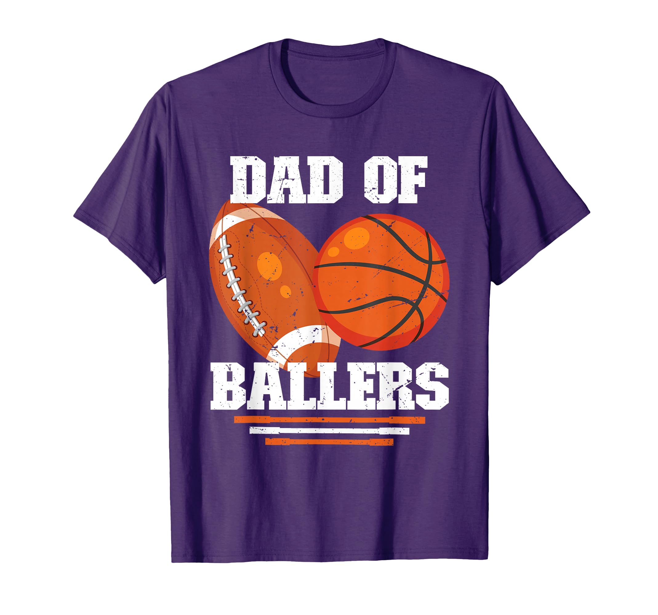 Dad Ballers Football Basketball Dad T-Shirt - Aesthetic Graphic Unisex - T-Shirt, Sweatshirt, Hoodie