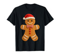 Gingerbread Cookie Santa Hat T-Shirt - Minimalist Print Men Women - T-Shirt, Sweatshirt, Hoodie