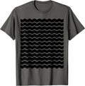 Minimalist Black and White Wavy Lines Pattern - Adult & Kids T-Shirts, Sweatshirts & Hoodies apparel design preview 1