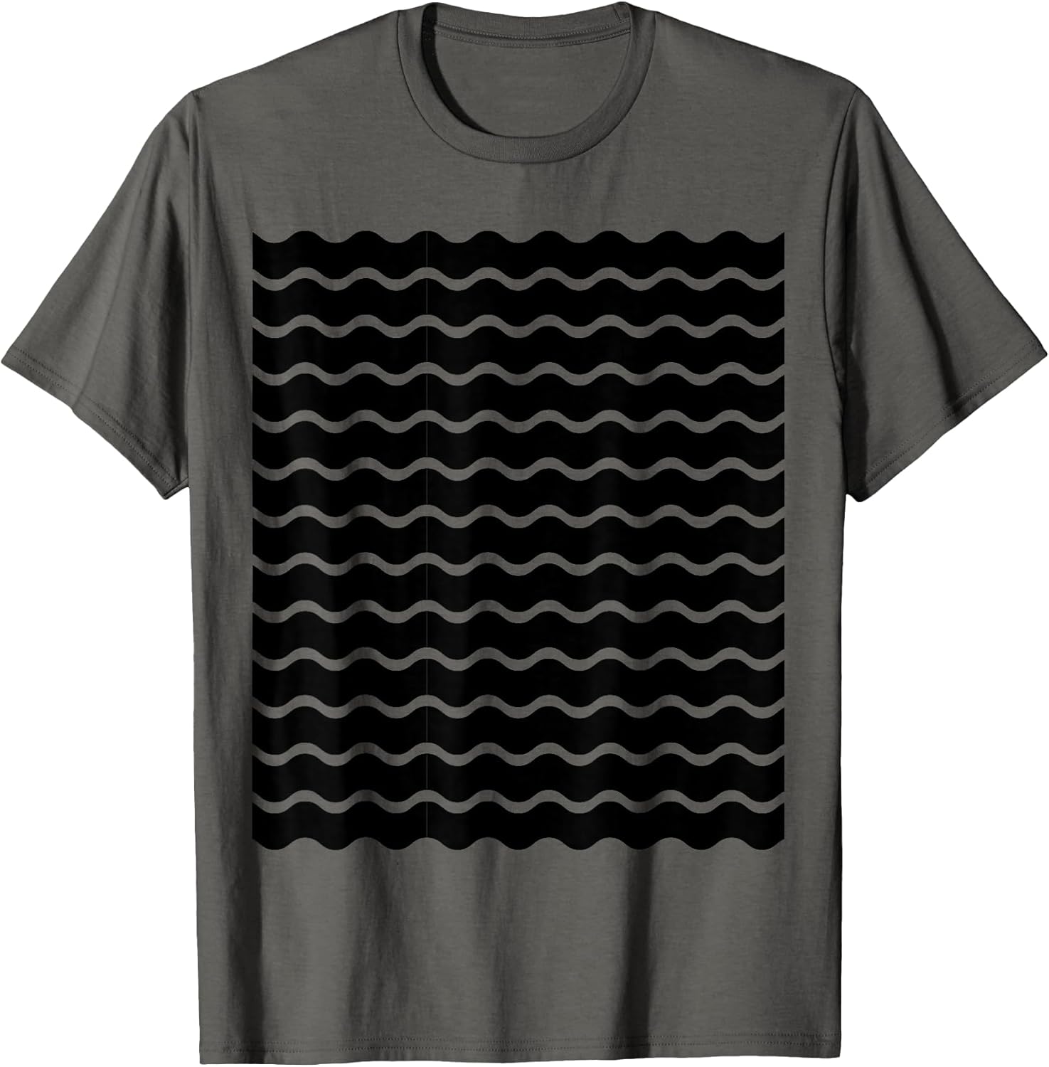 Minimalist Black and White Wavy Lines Pattern - Adult & Kids T-Shirts, Sweatshirts & Hoodies apparel design preview 1