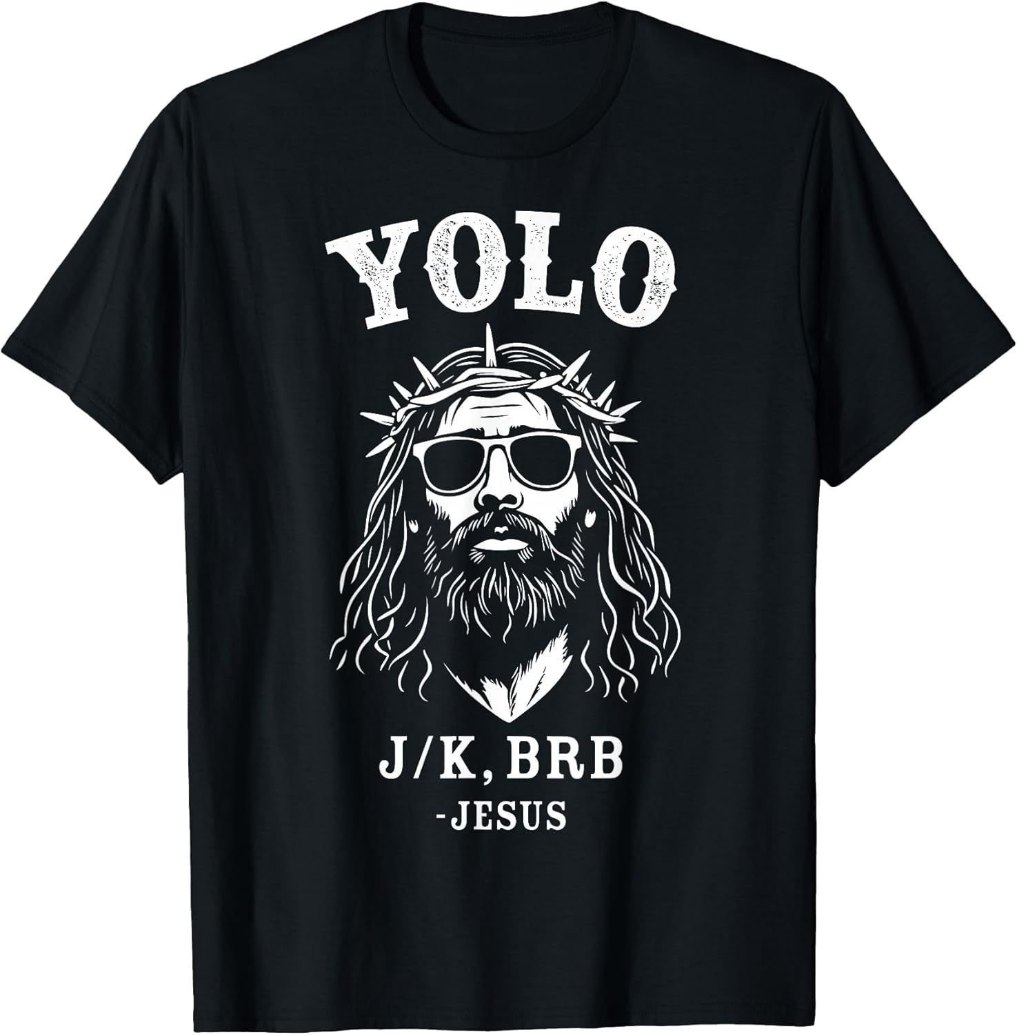 Yolo jk BRB Funny Jesus for Christian Easter - Adult & Kids T-Shirts, Sweatshirts & Hoodies apparel design preview 1