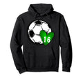 Womens Custom Soccer Mom Number 16 Heart Hoodie - Unique Graphic Men Women - T-Shirt, Sweatshirt, Hoodie
