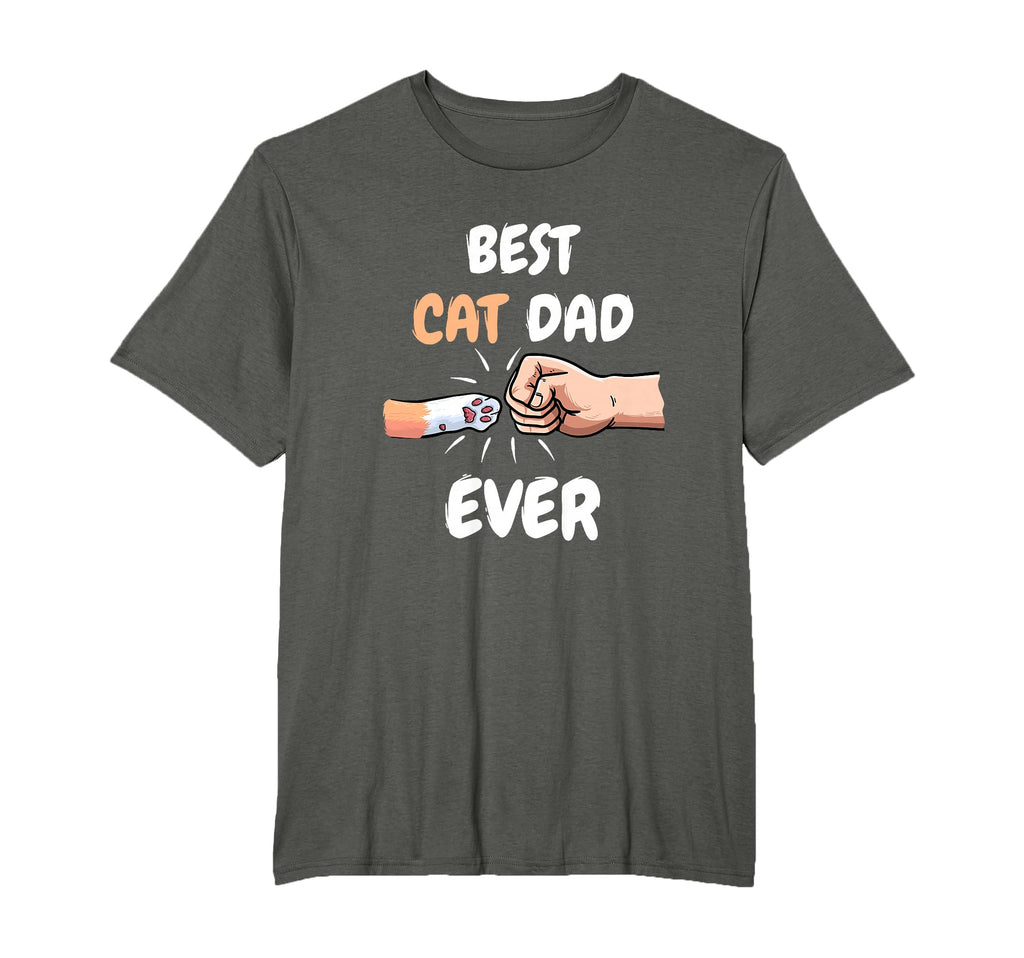 Best Cat Dad Ever Paw Fist Bump Cat T-Shirt - Custom Art Print for Adults - T-Shirt, Sweatshirt, Hoodie