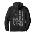 Trucker American Flag Trucking Back Hoodie - Trendy Graphic Men Women - T-Shirt, Sweatshirt, Hoodie